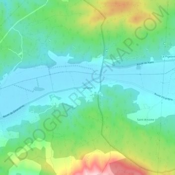 Mapa topográfico La Goye, altitude, relevo