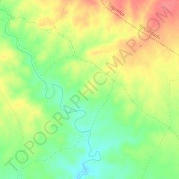 Mapa topográfico El Partido, altitude, relevo