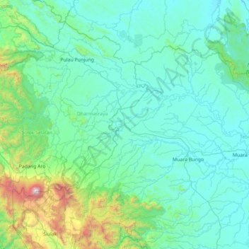 Mapa topográfico Jujuhan, altitude, relevo