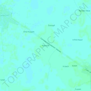 Mapa topográfico Palomar, altitude, relevo