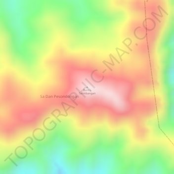 Mapa topográfico Buntu Talimbangan, altitude, relevo