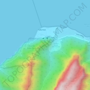 Mapa topográfico Makana, altitude, relevo