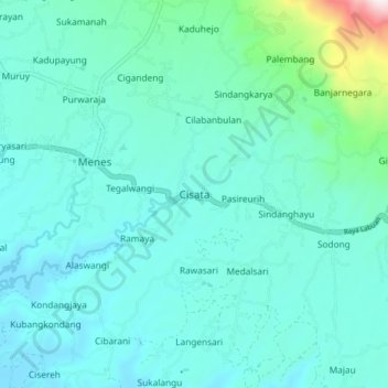 Mapa topográfico Cisata, altitude, relevo