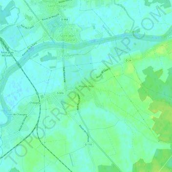 Mapa topográfico Maison-Dieu, altitude, relevo