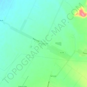 Mapa topográfico Mariposas, altitude, relevo