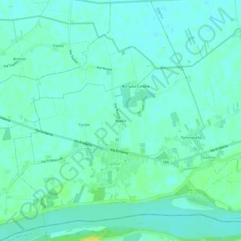 Mapa topográfico Nuova, altitude, relevo