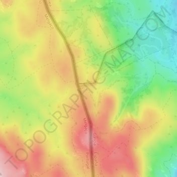 Mapa topográfico Ouroso, altitude, relevo