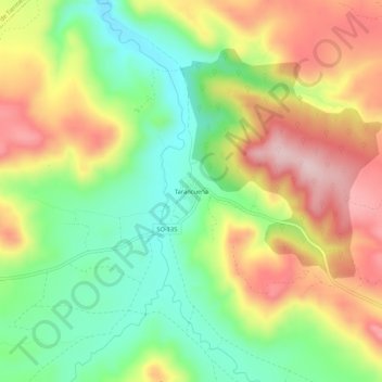 Mapa topográfico Tarancueña, altitude, relevo