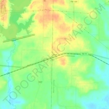 Mapa topográfico Cason, altitude, relevo