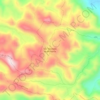 Mapa topográfico São Sebastião da Boa Vista, altitude, relevo