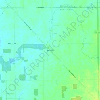 Mapa topográfico Nashville, altitude, relevo
