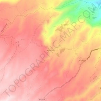 Mapa topográfico Canonica, altitude, relevo