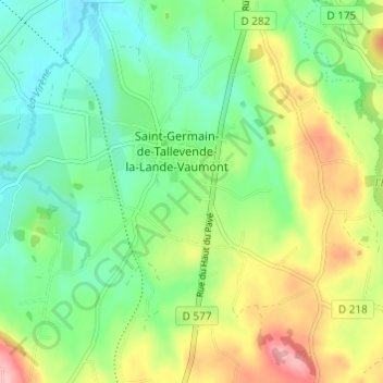 Mapa topográfico La Tessonnière, altitude, relevo