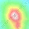 Mapa topográfico Volcán Llaima, altitude, relevo