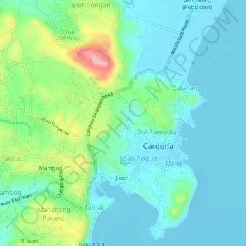 Mapa topográfico Iglesia, altitude, relevo