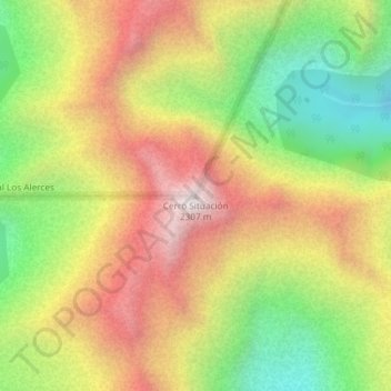 Mapa topográfico Cerro Situación, altitude, relevo