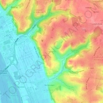 Mapa topográfico Manière, altitude, relevo