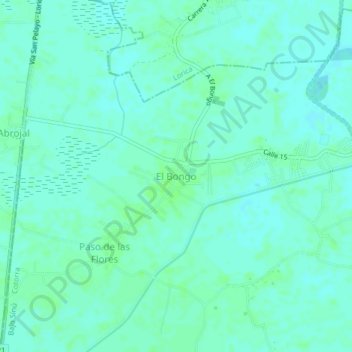 Mapa topográfico El Bongo, altitude, relevo