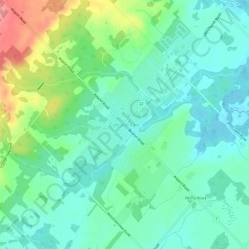Mapa topográfico Caledon East, altitude, relevo