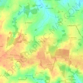 Mapa topográfico Le Liminbout, altitude, relevo