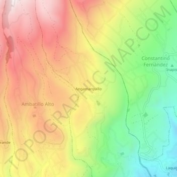 Mapa topográfico Angamarquillo, altitude, relevo