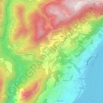 Mapa topográfico Navazzo, altitude, relevo
