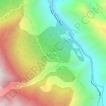 Mapa topográfico Dashkin, altitude, relevo
