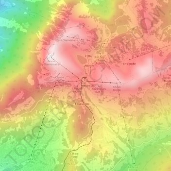 Mapa topográfico Bretaye, altitude, relevo