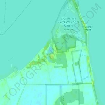 Mapa topográfico Pelee Island, altitude, relevo