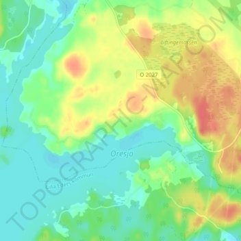 Mapa topográfico Garnviken, altitude, relevo