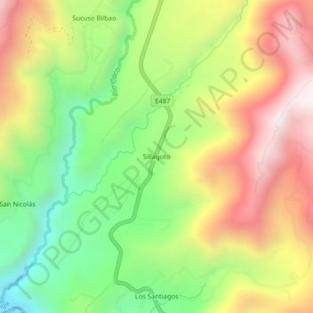 Mapa topográfico Sillagoto, altitude, relevo