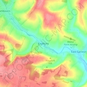 Mapa topográfico Eastbury, altitude, relevo