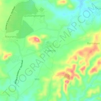 Mapa topográfico Palanog, altitude, relevo