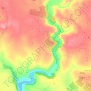 Mapa topográfico Tom de Biniarroi, altitude, relevo