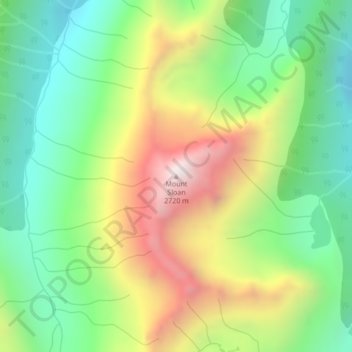 Mapa topográfico Mount Sloan, altitude, relevo