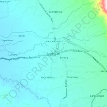 Mapa topográfico Umingan, altitude, relevo