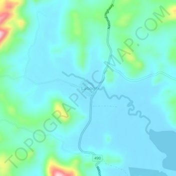 Mapa topográfico Labog, altitude, relevo