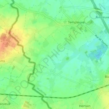 Mapa topográfico Cazeau, altitude, relevo