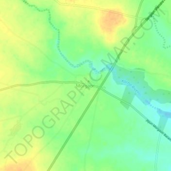 Mapa topográfico Morgaon, altitude, relevo