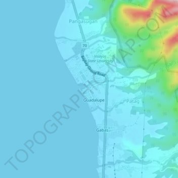 Mapa topográfico Lower Utod (Guadalupe), altitude, relevo