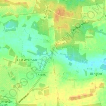 Mapa topográfico Stonebridge, altitude, relevo
