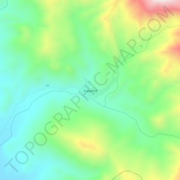 Mapa topográfico Viajama, altitude, relevo