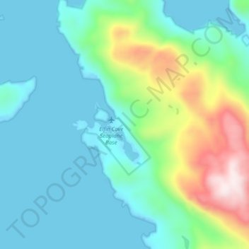 Mapa topográfico Elfin Cove, altitude, relevo
