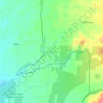 Mapa topográfico San Jacinto, altitude, relevo