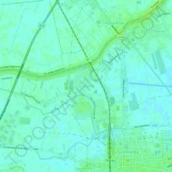 Mapa topográfico Granzette, altitude, relevo