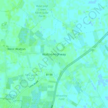 Mapa topográfico Walton Highway, altitude, relevo