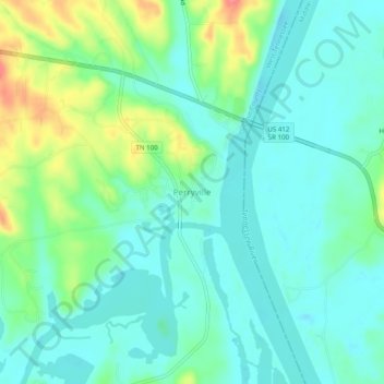 Mapa topográfico Perryville, altitude, relevo