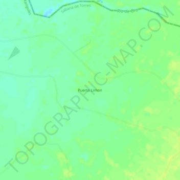Mapa topográfico Puerto Limon, altitude, relevo