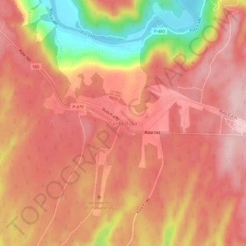 Mapa topográfico Santa Rosa, altitude, relevo