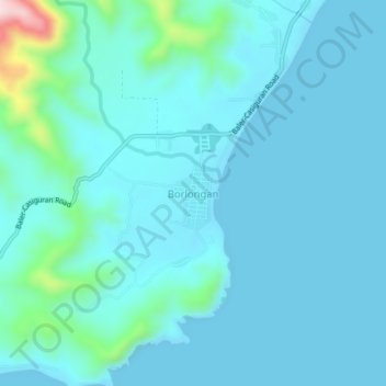 Mapa topográfico Borlongan, altitude, relevo